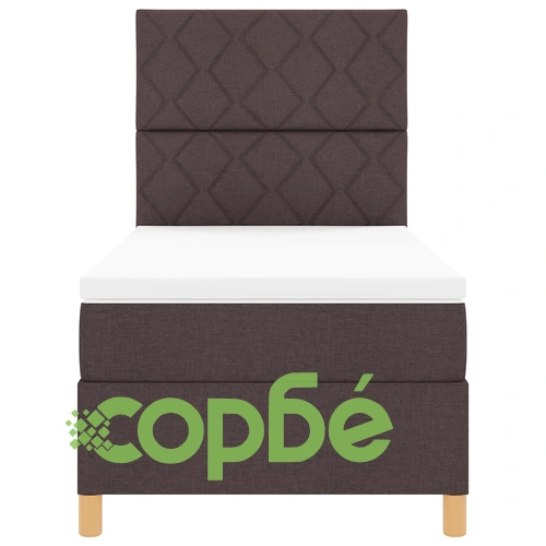 Легло с матрак 100x200 см от текстил, тъмно кафяво ➤ топ цена ➤ sorbe.bg