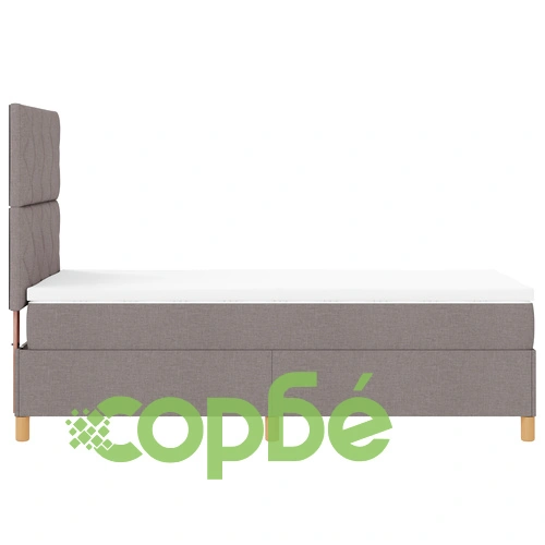 Легло с кутия и матрак от тъкан материал в цвят таупе 100x200 см ➤ топ цена ➤ sorbe.bg