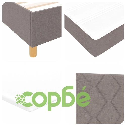 Легло с кутия и матрак от тъкан материал в цвят таупе 100x200 см ➤ топ цена ➤ sorbe.bg