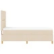 Box Spring Легло с Матрак от Тъкан, Кремаво, 100x200 см