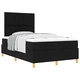 Box Spring легло с матрак, черно, текстил, 120 x 190 см