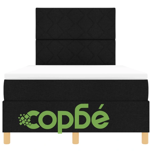 Box Spring легло с матрак, черно, текстил, 120 x 190 см ➤ топ цена ➤ sorbe.bg
