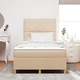 Легло с пружини и матрак от тъкан в кремав цвят, 120 x 190 см