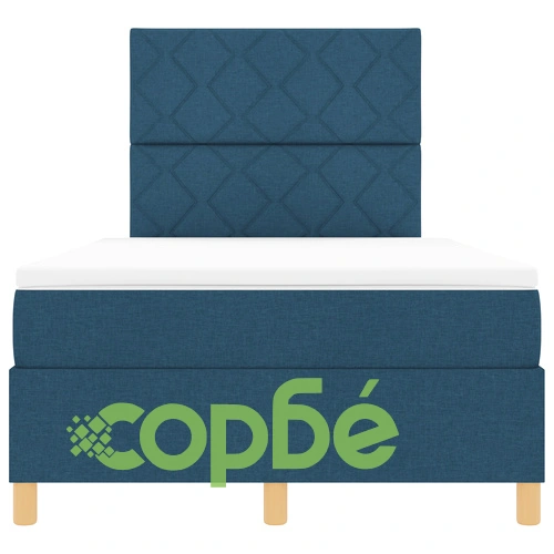 ВидаXL Кутия пружина легло с матрак, синя тъкан, размер 120 x 190 см ➤ топ цена ➤ sorbe.bg