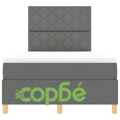 Кутия пружина легло с матрак от тъмно сив текстил 120x200 см ➤ топ цена ➤ sorbe.bg