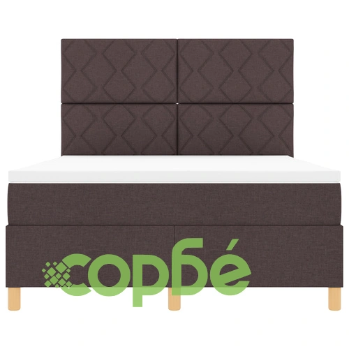 Кутия с матрак тип боксспринг в тъмно кафяв цвят, 140x200 см, текстилна тапицерия ➤ топ цена ➤ sorbe.bg
