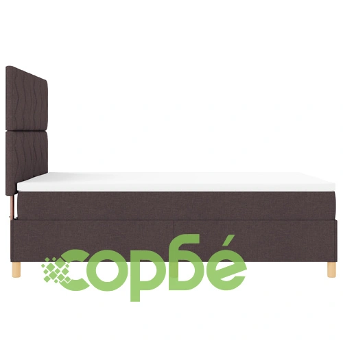 Кутия с матрак тип боксспринг в тъмно кафяв цвят, 140x200 см, текстилна тапицерия ➤ топ цена ➤ sorbe.bg