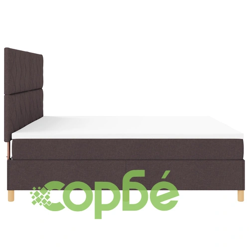 Легло с кутия и матрак 200x200 см от тъкан, тъмнокафяво ➤ топ цена ➤ sorbe.bg