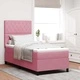 Легло с пружинирана основа и матрак розов кадифе 90x190 см