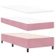 Легло с пружинирана основа и матрак розов кадифе 90x190 см