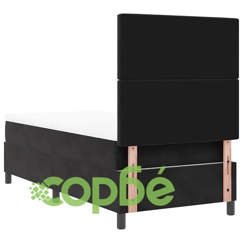 Легло с пружинирана основа и матрак черно кадифе 90x200 см ➤ топ цена ➤ sorbe.bg