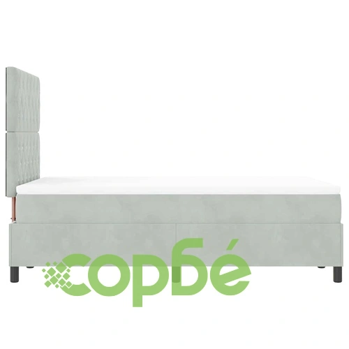 Легло с пружинирана основа и матрак 120x190 см светлосиво кадифе ➤ топ цена ➤ sorbe.bg