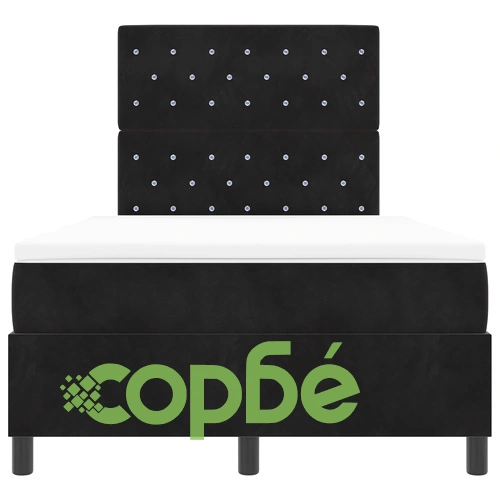 Легло с матрак от черно кадифе 120x200 см с пружинна система ➤ топ цена ➤ sorbe.bg