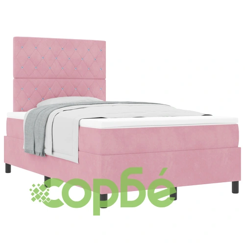 Луксозно легло с матрак 120x200 см от розово кадифе ➤ топ цена ➤ sorbe.bg