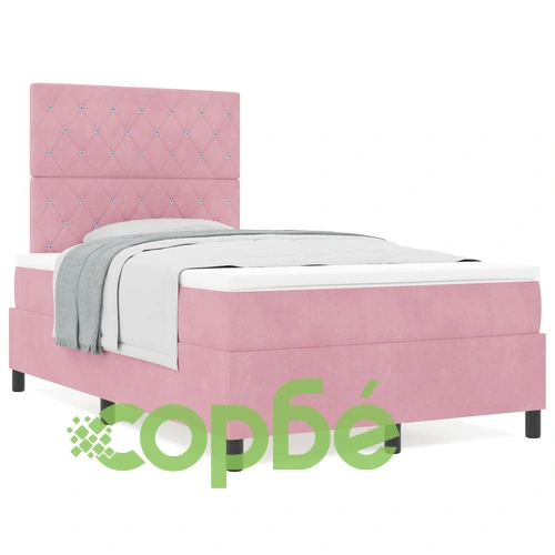 Луксозно легло с матрак 120x200 см от розово кадифе ➤ топ цена ➤ sorbe.bg