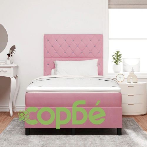 Луксозно легло с матрак 120x200 см от розово кадифе ➤ топ цена ➤ sorbe.bg