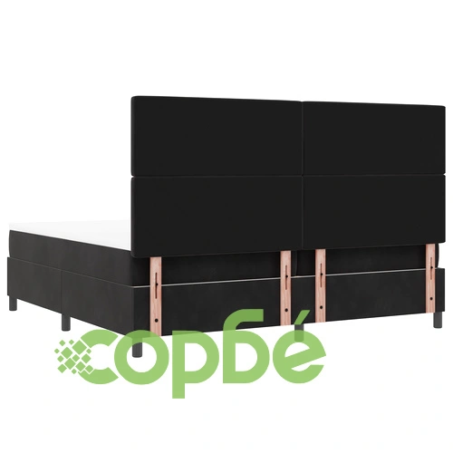 Луксозно легло с подматрачна рамка и матрак 200x200 см, Черно кадифе ➤ топ цена ➤ sorbe.bg