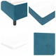 Легло с матрак от Велур, Тъмносиньо, 140x200 см