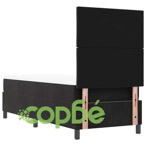 Каса с матрак от черен велур 80x200 см с пружини ➤ топ цена ➤ sorbe.bg