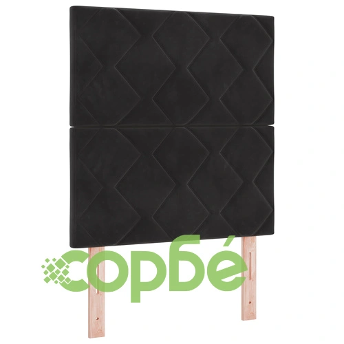 Каса с матрак от черен велур 80x200 см с пружини ➤ топ цена ➤ sorbe.bg