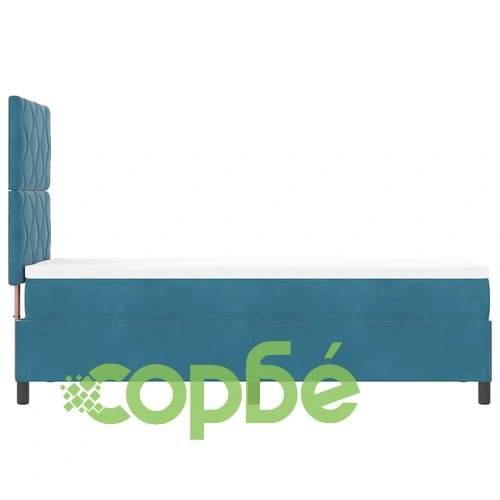 Легло с пружинирана основа и матрак тъмносиньо 80x200 см кадифе ➤ топ цена ➤ sorbe.bg