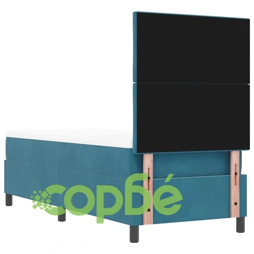 Легло с пружинирана основа и матрак тъмносиньо 80x200 см кадифе ➤ топ цена ➤ sorbe.bg