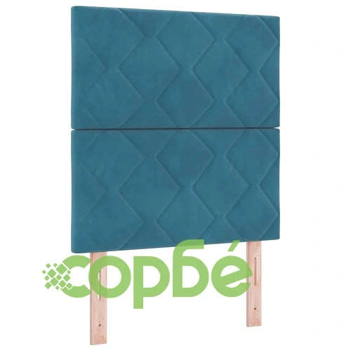 Легло с пружинирана основа и матрак тъмносиньо 80x200 см кадифе ➤ топ цена ➤ sorbe.bg