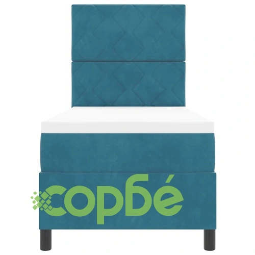 Легло с пружинирана основа и матрак тъмносиньо 80x200 см кадифе ➤ топ цена ➤ sorbe.bg