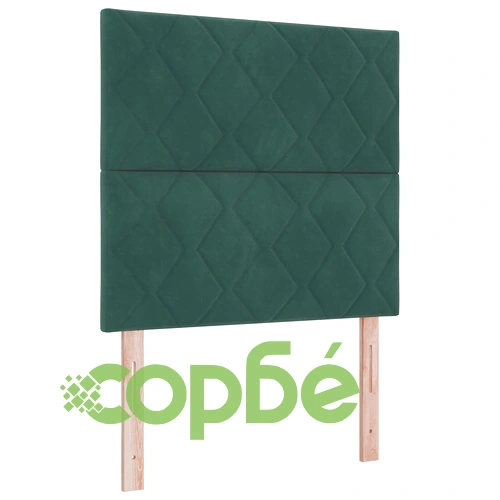 Легло с пружини и матрак 90x200 см от тъмнозелено кадифе ➤ топ цена ➤ sorbe.bg