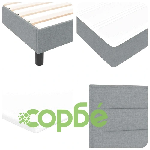 Континентално легло с матрак и табла светлосиво 140x190 см текстил ➤ топ цена ➤ sorbe.bg