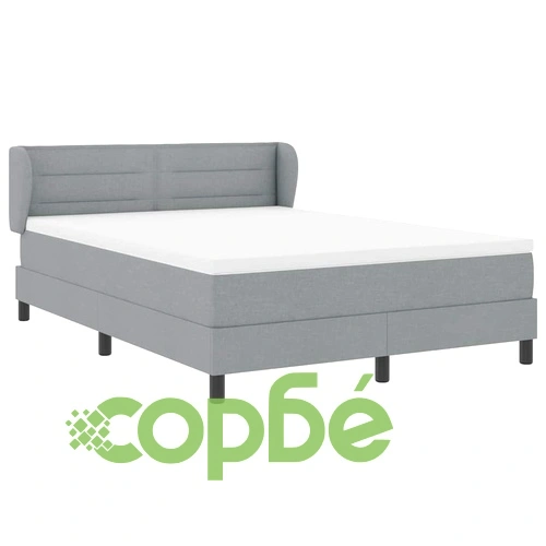 Континентално легло с матрак и табла светлосиво 140x190 см текстил ➤ топ цена ➤ sorbe.bg