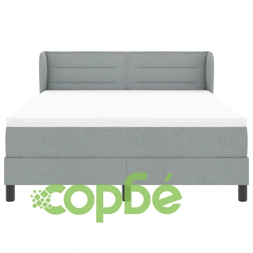 Континентално легло с матрак и табла светлосиво 140x190 см текстил ➤ топ цена ➤ sorbe.bg