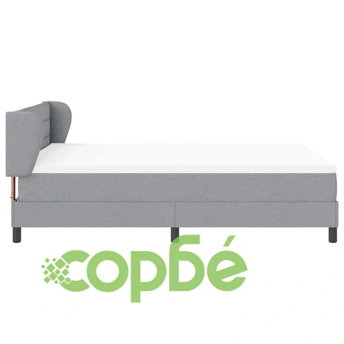 Континентално легло с матрак и табла светлосиво 140x190 см текстил ➤ топ цена ➤ sorbe.bg