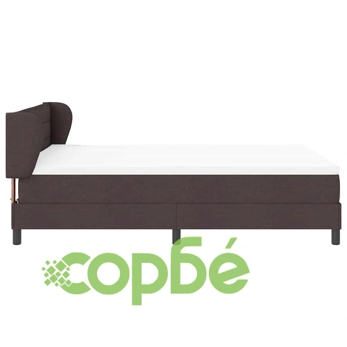 Континентално легло с матрак тъмнокафяв 140x190 см текстил ➤ топ цена ➤ sorbe.bg