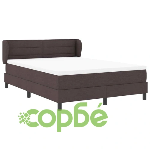 Континентално легло с матрак тъмнокафяв 140x190 см текстил ➤ топ цена ➤ sorbe.bg