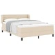 Континентално легло с матрак крем 140x200 см текстил с регулируема табла