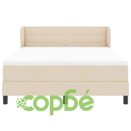 Континентално легло с матрак крем 140x200 см текстил с регулируема табла ➤ топ цена ➤ sorbe.bg