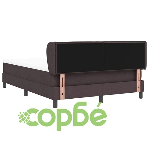 Континентално легло с матрак тъмнокафяв 160x200 см текстил ➤ топ цена ➤ sorbe.bg