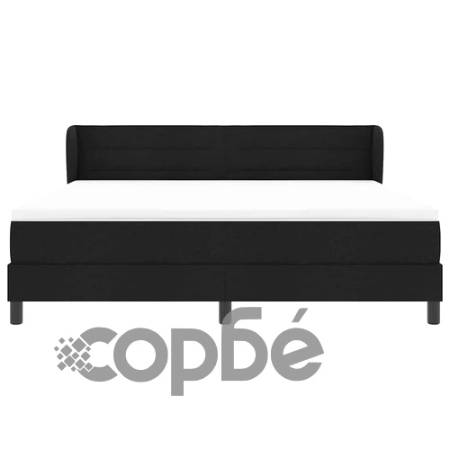 Континентално легло с матрак 180 x 200 см, черен текстил ➤ топ цена ➤ sorbe.bg