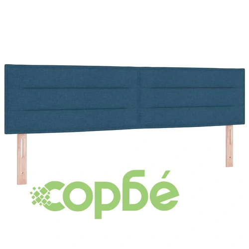 Континентално легло с матрак синьо 180x200 см текстил с регулируема табла ➤ топ цена ➤ sorbe.bg