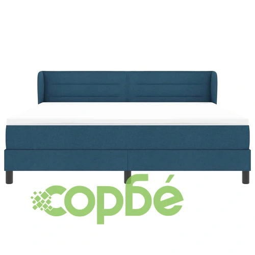 Континентално легло с матрак синьо 180x200 см текстил с регулируема табла ➤ топ цена ➤ sorbe.bg