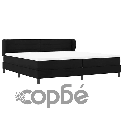 Континентално легло с матрак черно 200x200 см текстил ➤ топ цена ➤ sorbe.bg