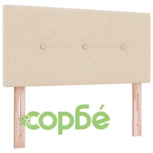 Кутия Пролетно Легло с Матрак 80x200 см Кремаво Текстил ➤ топ цена ➤ sorbe.bg