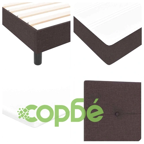 Континентално легло с матрак тъмнокафяво 90x190 см текстил ➤ топ цена ➤ sorbe.bg