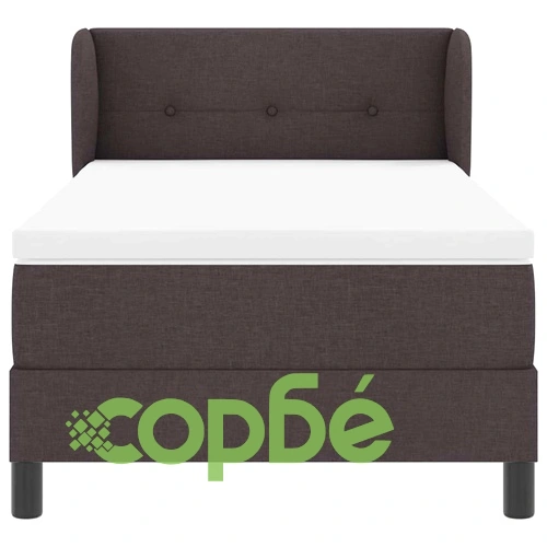 Континентално легло с матрак тъмнокафяво 90x190 см текстил ➤ топ цена ➤ sorbe.bg