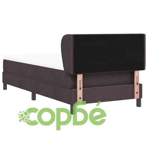 Континентално легло с матрак тъмнокафяво 90x190 см текстил ➤ топ цена ➤ sorbe.bg