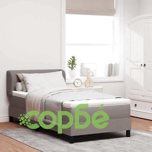 Континентално легло с матрак таупе 90x190 см текстил ➤ топ цена ➤ sorbe.bg