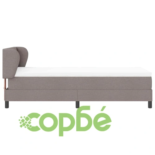 Континентално легло с матрак таупе 90x190 см текстил ➤ топ цена ➤ sorbe.bg