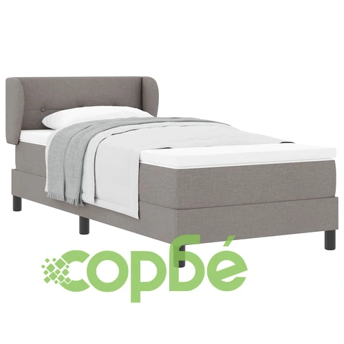 Континентално легло с матрак таупе 90x190 см текстил ➤ топ цена ➤ sorbe.bg