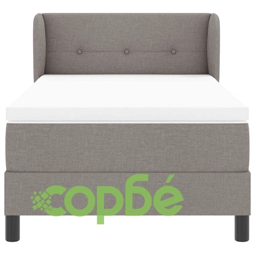 Континентално легло с матрак таупе 90x190 см текстил ➤ топ цена ➤ sorbe.bg